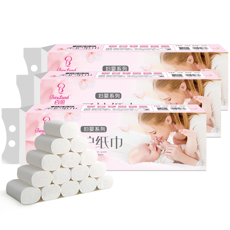 百丽(baili)卷纸 母婴系列 6层柔厚12卷卫生纸巾家用耐用装 母婴适用