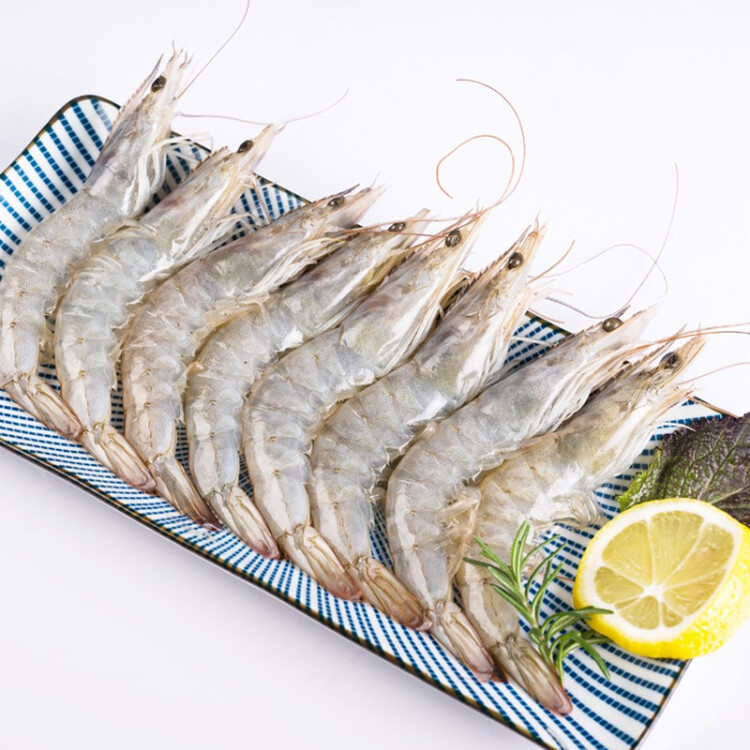禧美 厄瓜多尔白虾 1kg/盒(加大号) 30-40只 盐冻大虾  生鲜 海鲜水产 光明服务菜管家商品 