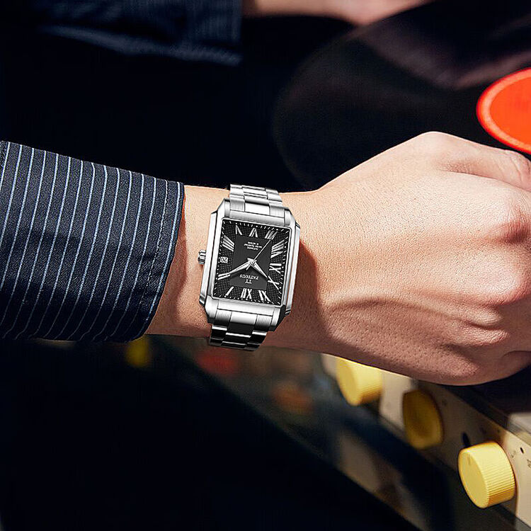 【品质好货】百陀士pattous手表男机械方形表镂空男士机械手表休闲