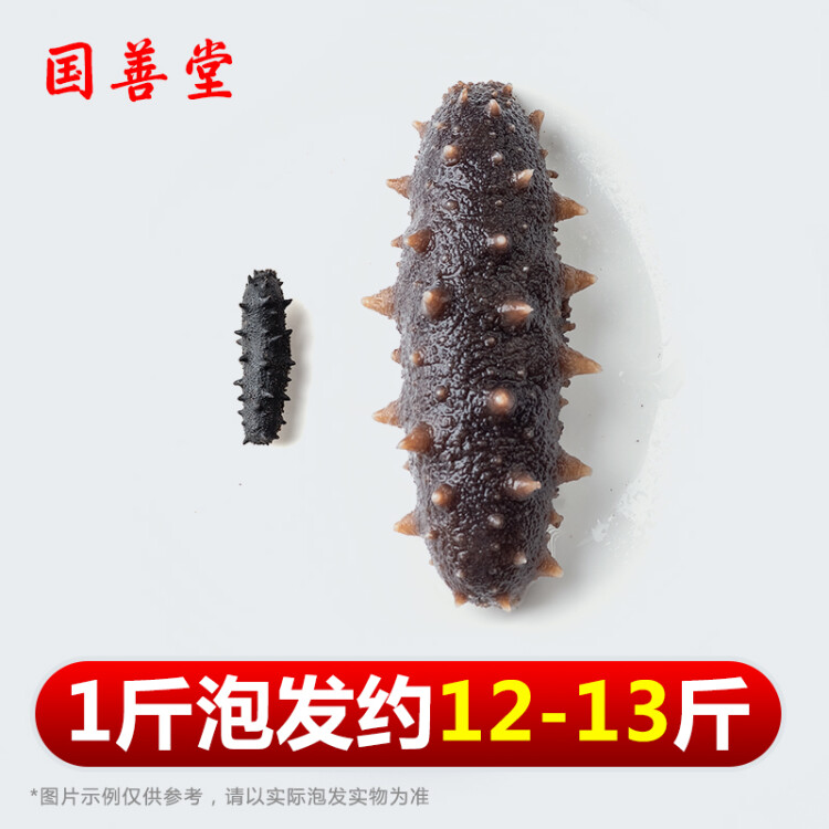 國(guó)善堂大連淡干海參250g30-40頭深海底播遼刺參皇冠海鮮干貨 菜管家商品