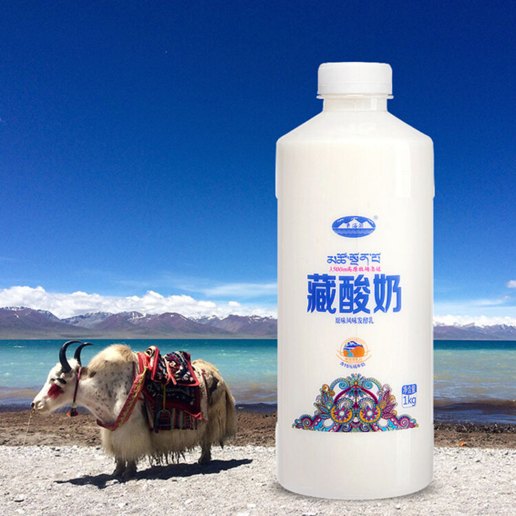 青海湖 藏酸奶1kg 含15%牦牛奶 酸奶 低温酸奶 原味风味发酵乳 无添加剂 光明服务菜管家商品 