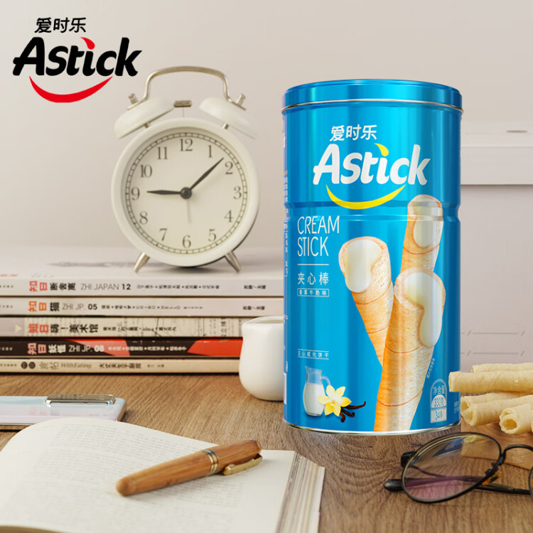 愛時樂（Astick）夾心棒注心餅干香草牛奶味330g 休閑零食喜禮團購早餐  光明服務(wù)菜管家商品