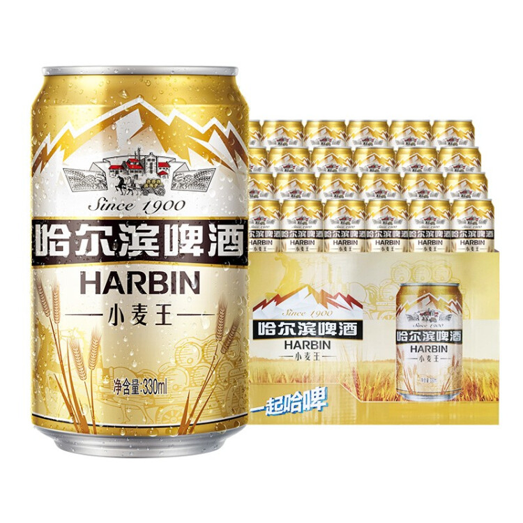 哈爾濱牌百威集團(tuán)哈爾濱牌小麥王啤酒330ml*4組*6聽(tīng)卡包版 菜管家商品