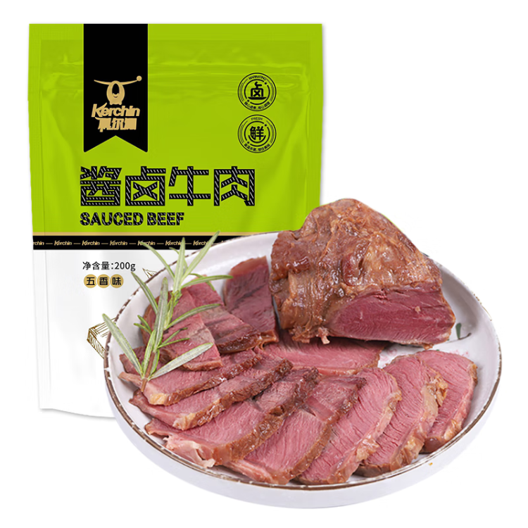 科爾沁 醬鹵牛肉五香味200g 休閑零食 熟食臘味 菜肴醬牛肉干 菜管家商品