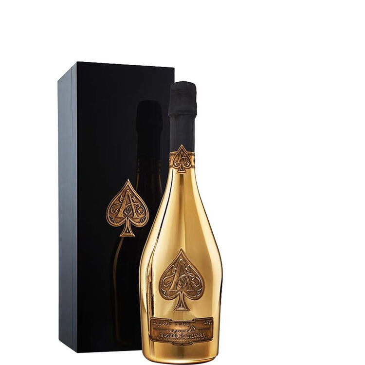 顺丰原装进口法国香槟armanddebrignac黑桃a黄金版烤漆礼盒750ml