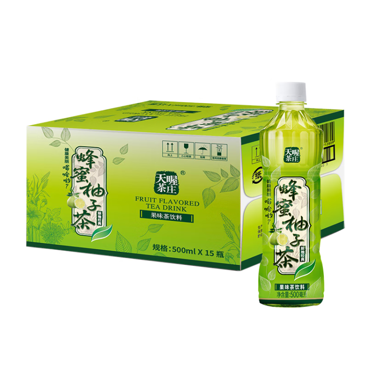 天喔茶庄 蜂蜜柚子茶 夏季凉茶0脂肪果味饮料办公室饮品500ml*15整箱装 菜管家商品