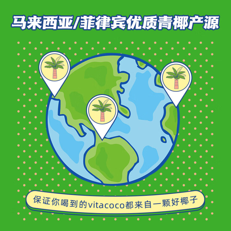 唯他可可（Vita Coco）椰子水椰汁饮料年货 低糖低卡富含电解质 原装进口果汁330ml*12瓶 菜管家商品 商品图