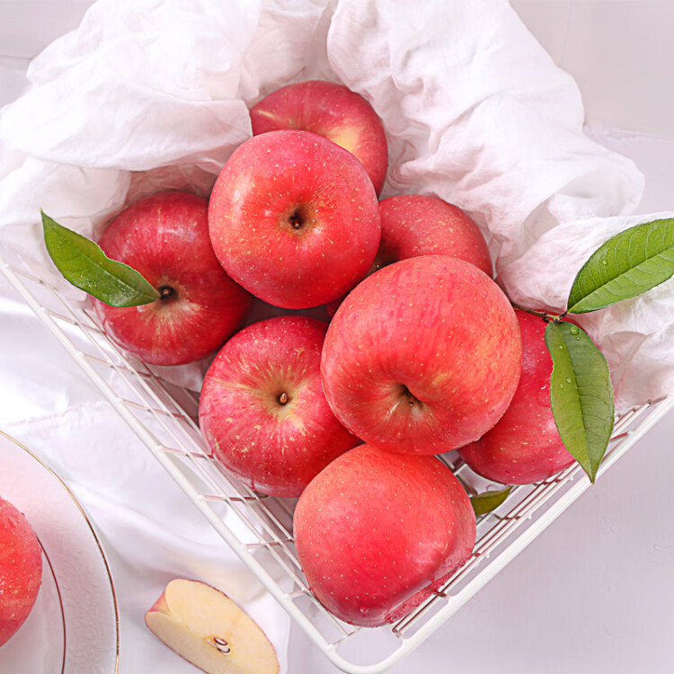 京鮮生 煙臺紅富士蘋果12個禮盒裝 凈重2.6kg 單果190-240g 新鮮水果