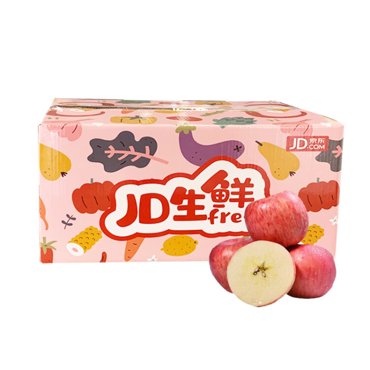 京鮮生 陜西洛川蘋果紅富士5kg 單果200-260g 生鮮 新鮮水果