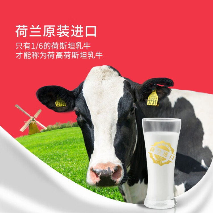 荷高（Globemilk）荷蘭原裝進(jìn)口 3.8g優(yōu)乳蛋白脫脂純牛奶 1L*6 年貨送禮 高鈣0脂肪 菜管家商品