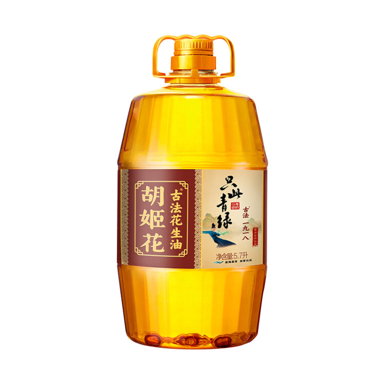 胡姬花 食用油 古法压榨一九一八花生油5.7L 菜管家商品