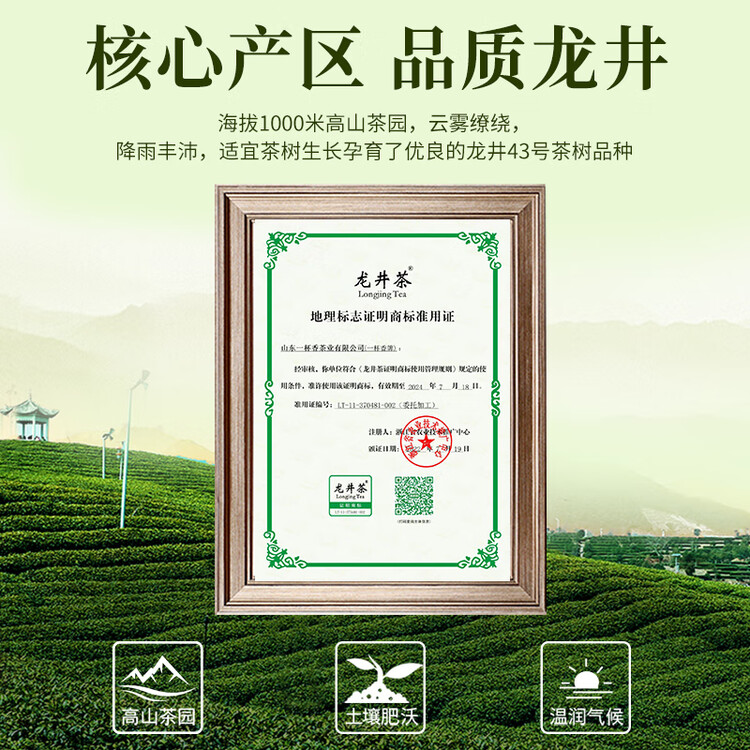 一杯香茶叶绿茶正宗明前龙井茶250g2025新茶过年货礼盒装送礼自己喝自饮 菜管家商品