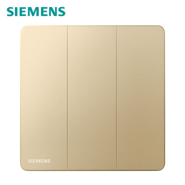 西门子(SIEMENS)开关插座面板 三开双控开关86型暗装开关 睿宸香槟金【图片 价格 品牌 评论】-京东