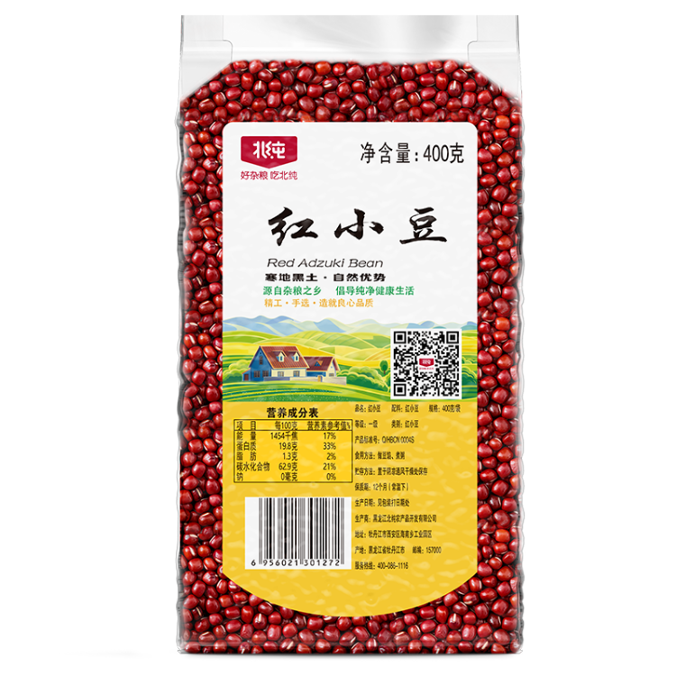 北純 紅小豆400g/袋（富含膳食纖維 含鐵 富鉀 高葉酸 紅豆 雜糧） 光明服務(wù)菜管家商品