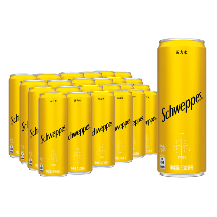 可口可乐（Coca-Cola）怡泉（Schweppes） 汤力水苏打水 汽水饮料 330ml*24罐 菜管家商品