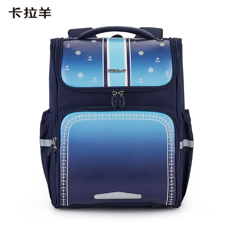 卡拉羊新款儿童书包小学生减负书包1234年级学生背双肩包2111 藏青