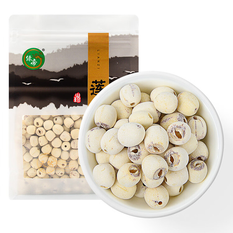 绿帝 磨皮莲子 山珍干货 去心无心 通心 白莲子500g 菜管家商品