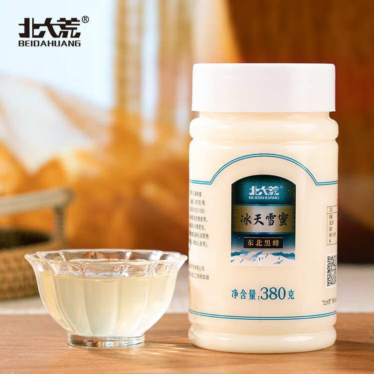 北大荒东北黑蜂 椴树冰天雪蜜 纯蜂蜜380g压榨成熟蜜冲饮礼品 菜管家商品