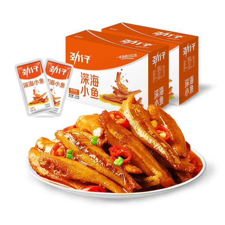 劲仔 小鱼仔零食小鱼干香辣味 300g/盒 20包 菜管家商品