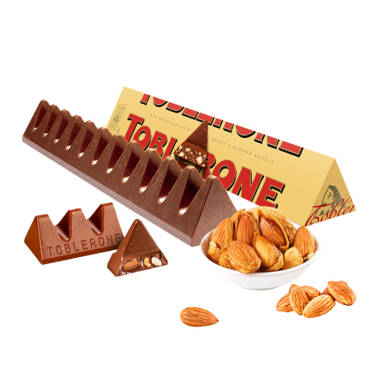 三角（Toblerone）瑞士牛奶巧克力含蜂蜜及巴旦木糖100g 休闲零食生日礼物女 光明服务菜管家商品 