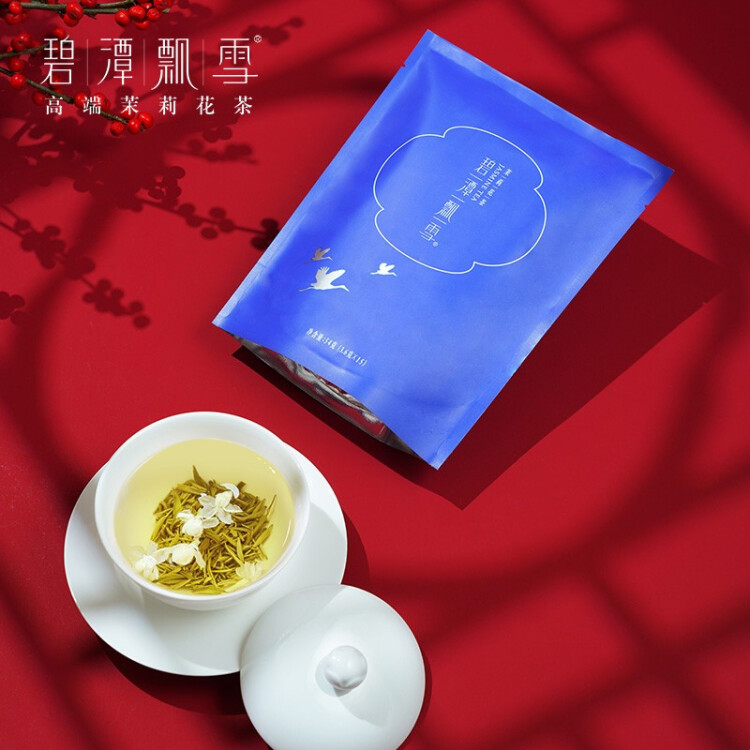 碧潭飘雪茉莉花茶 峨眉山茶特级54g袋装热销茶叶自己喝 34003 菜管家商品