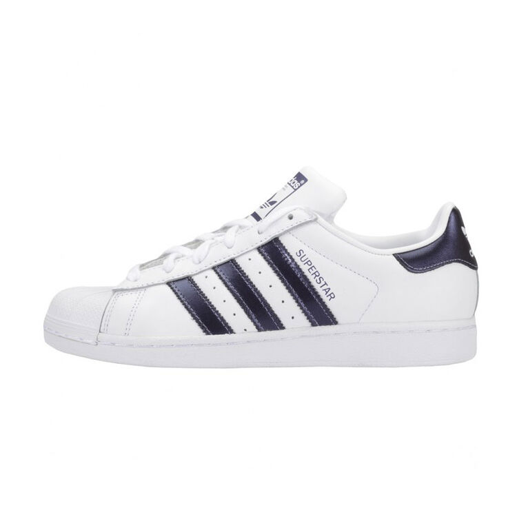 adidas阿迪达斯三叶草经典贝壳头白底蓝杠休闲女鞋perstarcg5464375