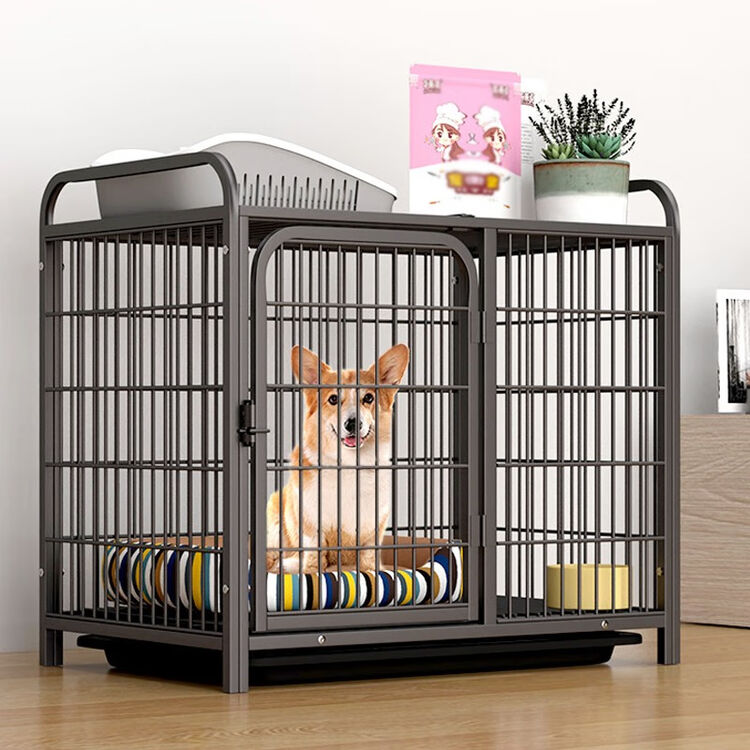 玉洋轩 狗笼大型犬狗笼子加粗全方管铁笼子中小型犬泰迪宠物围栏狗窝边牧泰迪金毛拉布拉多哈士奇狗狗用品 【方管+铁丝】72*48*72cm带置物架 ...