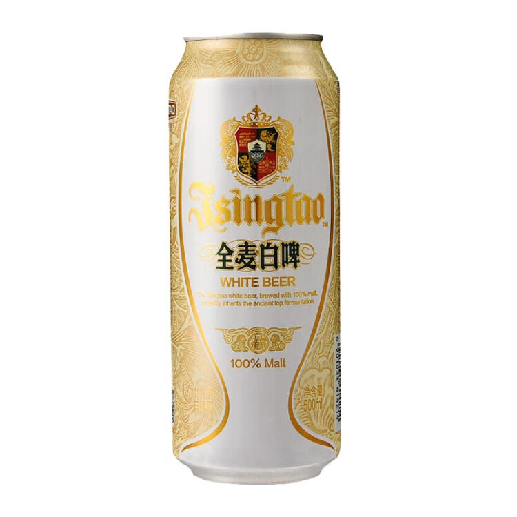 青岛啤酒（TsingTao）精酿白啤 浓郁麦香古法酿造500ml*12听 整箱装  露营出游 光明服务菜管家商品 