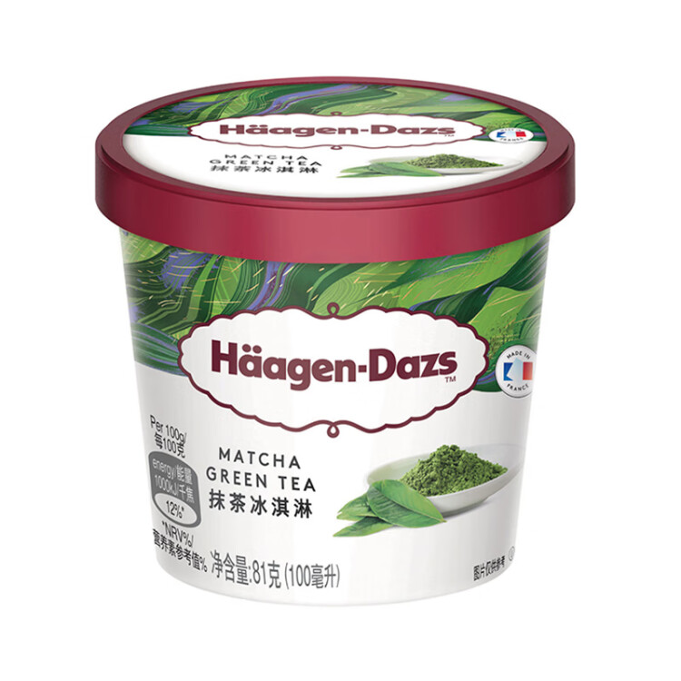 哈根达斯（Haagen-Dazs）经典抹茶口味冰淇淋 100ml/杯 光明服务菜管家商品 