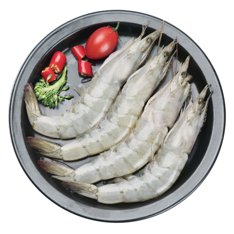 禧美海产 厄瓜多尔白虾 净重1.8kg/盒（加大号）75-90只  盐冻大虾 烧烤 光明服务菜管家商品 