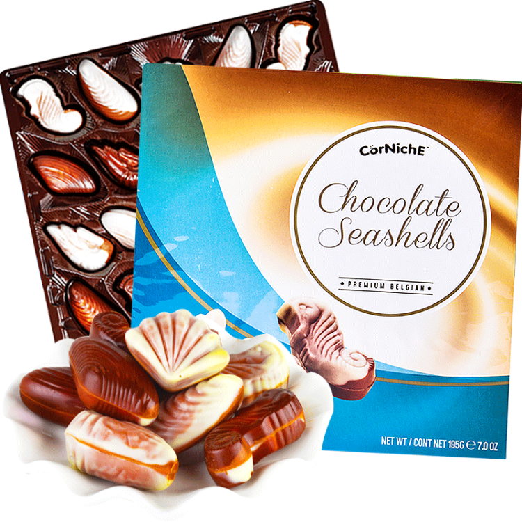 可尼斯（CorNiche）貝殼形夾心巧克力禮盒195g 比利時進口兒童零食 中秋節禮物禮品