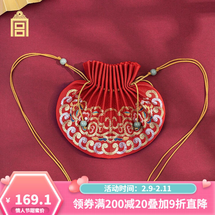 故宫文化 如意桃花荷包 手工制作 新年节日祈福收纳服饰 故宫博物院