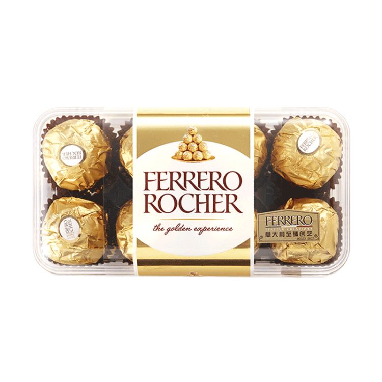 费列罗（FERRERO）榛果威化糖果巧克力制品 喜糖伴手礼女神节礼物16粒礼盒装200g 光明服务菜管家商品 