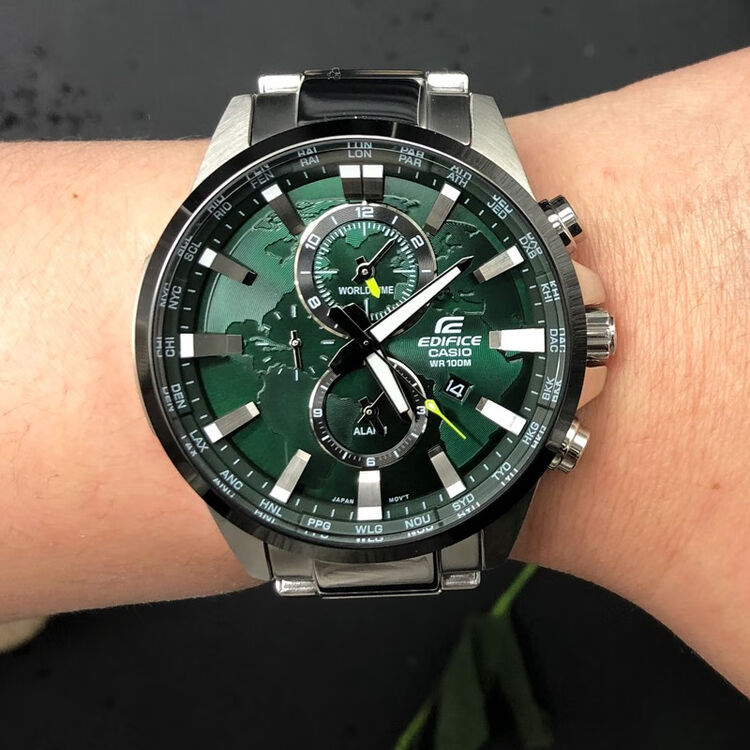卡西欧casio手表edifice两地时间石英男士腕表防水efr303db3a