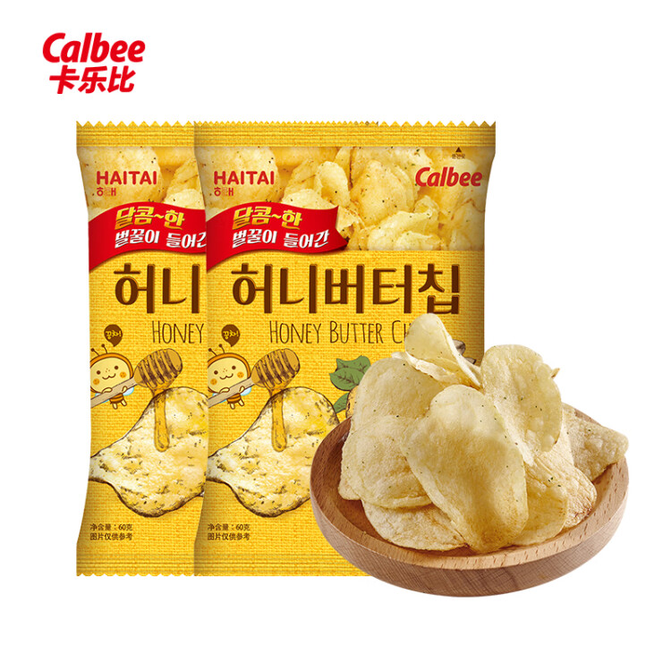 卡乐比（Calbee）海太薯片 蜂蜜黄油味60g*2袋 薯条薯片 韩国进口 休闲膨化零食 光明服务菜管家商品 