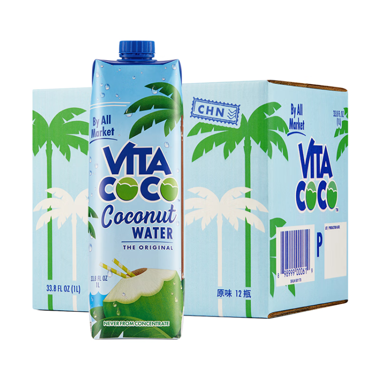 唯他可可（Vita Coco）椰子水椰汁夏季飲料 低糖低卡富含電解質  原裝進口果汁1L*12瓶 菜管家商品