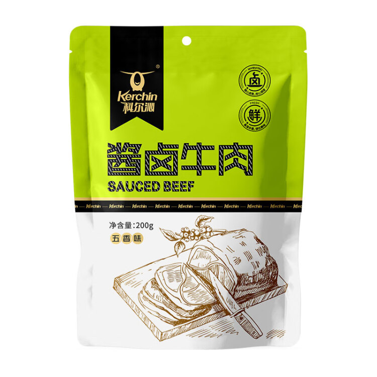 科爾沁 醬鹵牛肉五香味200g 休閑零食 熟食臘味 菜肴醬牛肉干 菜管家商品