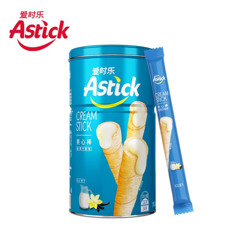 愛時樂（Astick）夾心棒注心餅干香草牛奶味330g 休閑零食喜禮團購早餐  光明服務(wù)菜管家商品