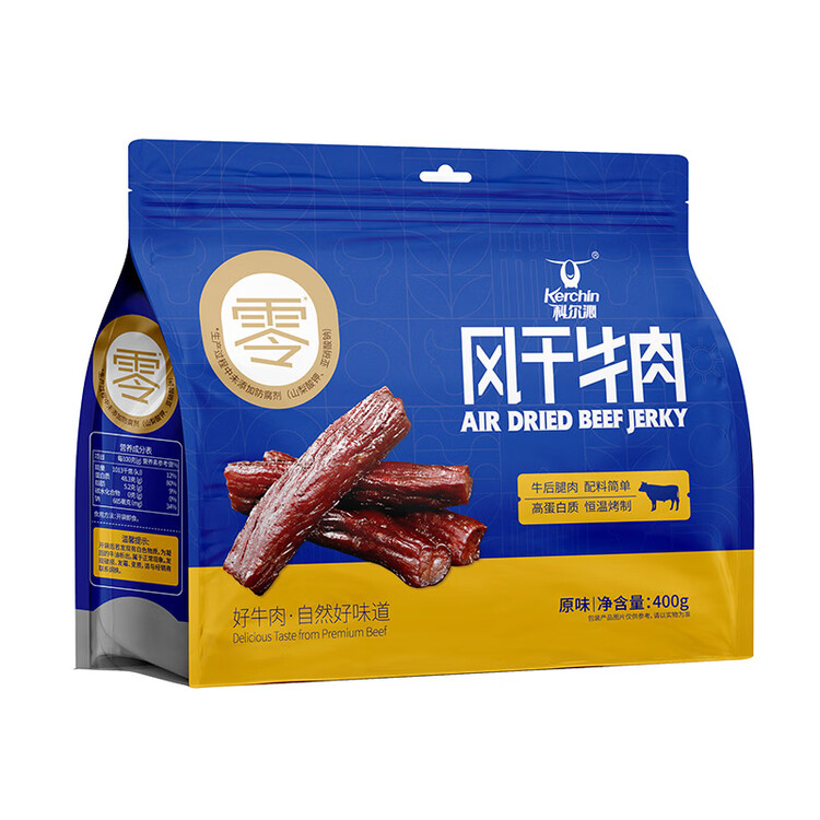 科尔沁 手撕风干牛肉干原味400g 休闲零食 肉干肉脯 0添加防腐剂  菜管家商品