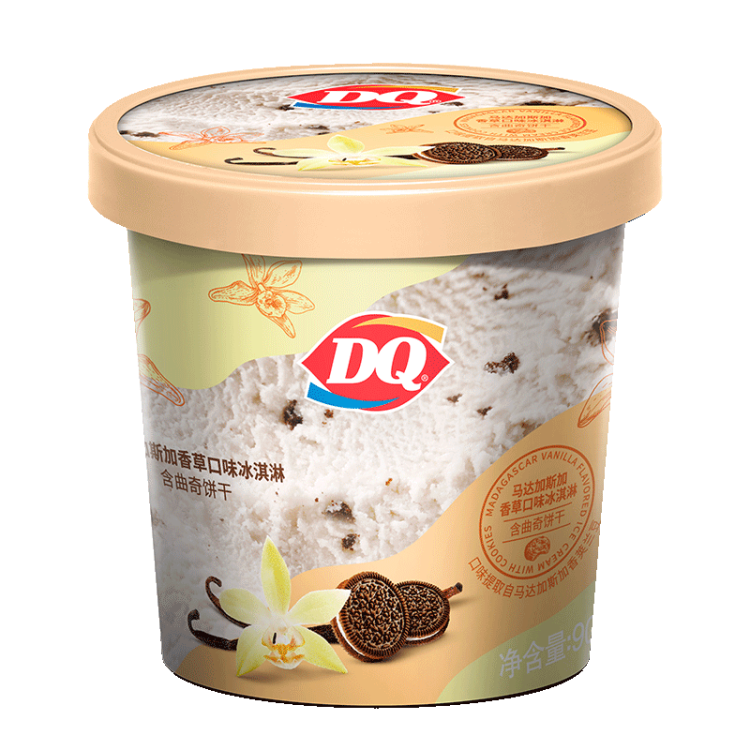 DQ马达加斯加香草口味冰淇淋 90g*1杯（含曲奇饼干) 光明服务菜管家商品 