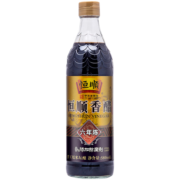 恒順 六年陳鎮(zhèn)江香醋6.4° 580ml 【0添加】手工糯米壇釀炒菜蘸食調(diào)味 菜管家商品