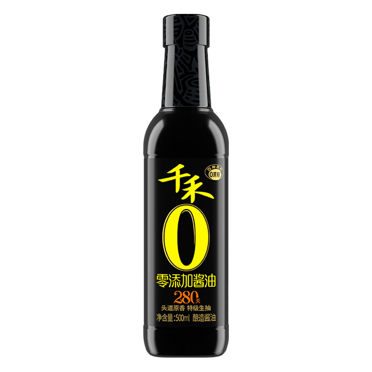 千禾零添加 280天酱油 500mL【0添加特级生抽】酿造家用烹饪调料 菜管家商品