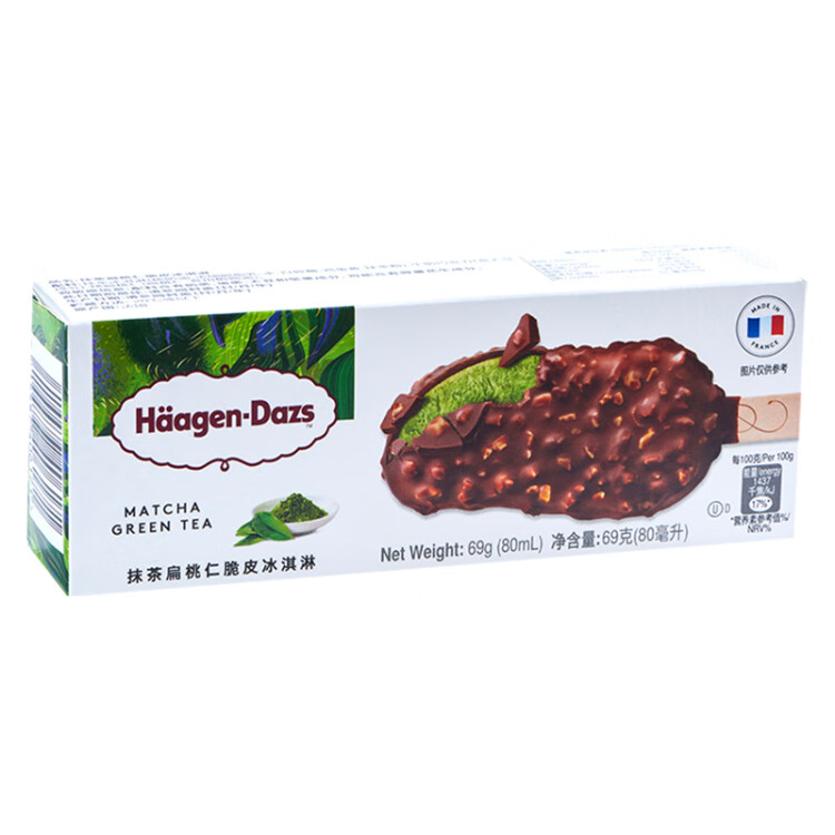 哈根達(dá)斯（Haagen-Dazs）【楊冪同款】抹茶扁桃仁脆皮條69g支雪糕 光明服務(wù)菜管家商品