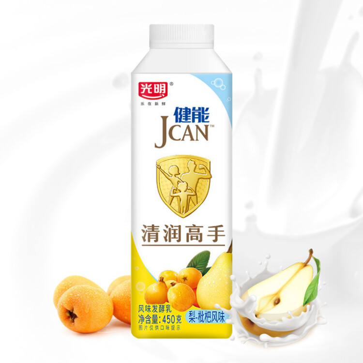 光明 JCAN 梨-枇杷风味 450g*1 清润高手 风味发酵乳酸奶酸牛奶 光明服务菜管家商品 