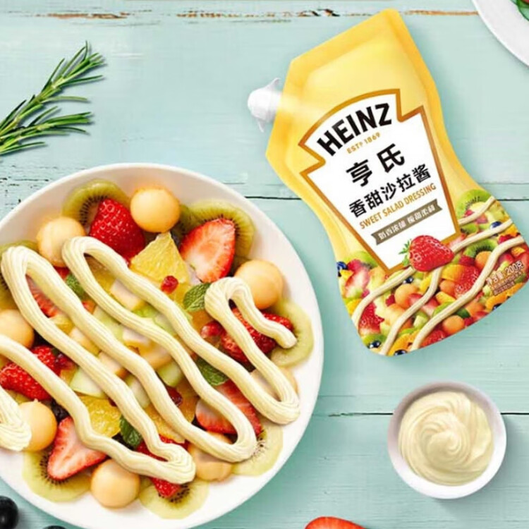 亨氏(Heinz) 沙拉酱 香甜沙拉酱 蔬菜水果沙拉寿司酱 200g袋装 光明服务菜管家商品 