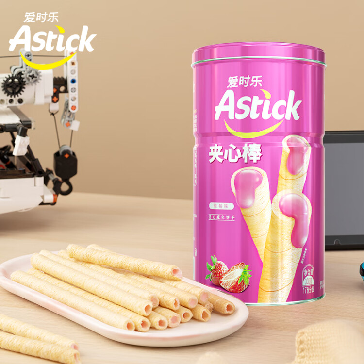 爱时乐（Astick）草莓味夹心棒(注心饼干）330g蛋卷威化休闲零食 （包装随机发） 光明服务菜管家商品 