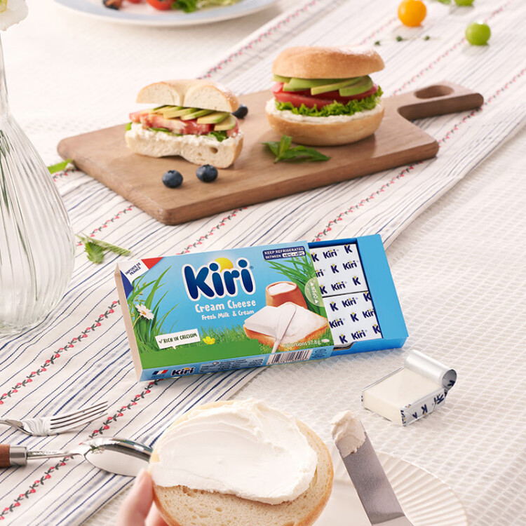 KIRI凯芮进口涂抹型营养早餐即食早餐面包奶酪芝6粒装再制干酪 光明服务菜管家商品 