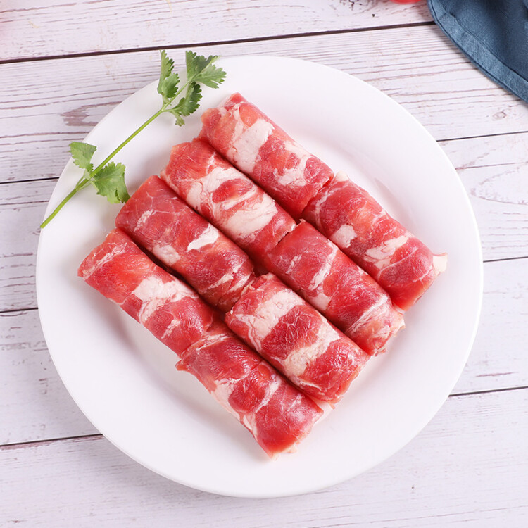 伊赛 国产精品肥牛肉卷/肉片 500g/袋 烧烤火锅食材 冷冻牛肉