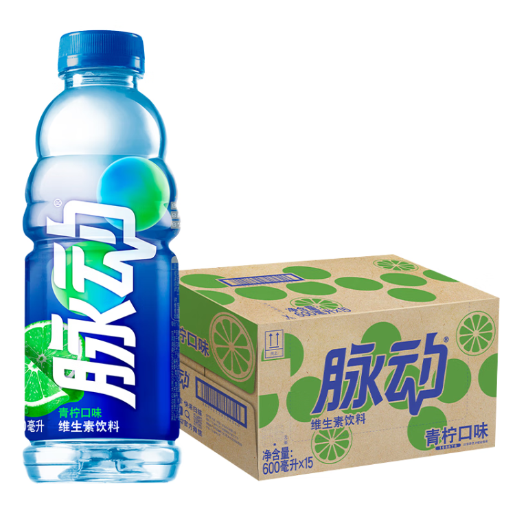 脉动青柠口味 400ML*15瓶 迷你小瓶饮料低糖维生素出游运动功能饮料 光明服务菜管家商品