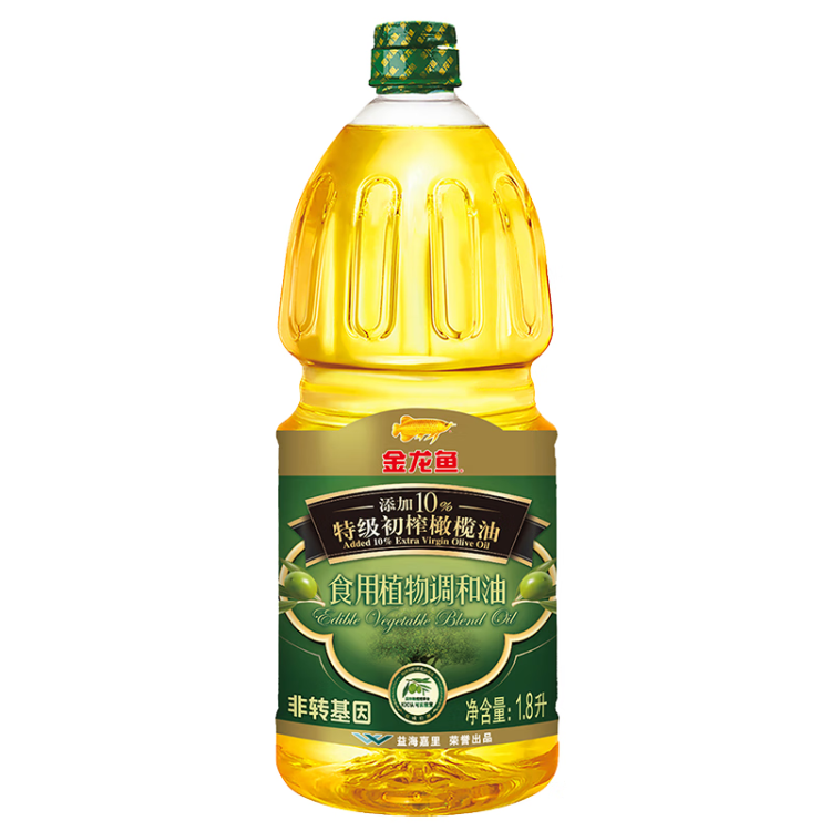 金龍魚 食用油 添加10%特級初榨橄欖 食用植物調(diào)和油1.8L 光明服務(wù)菜管家商品